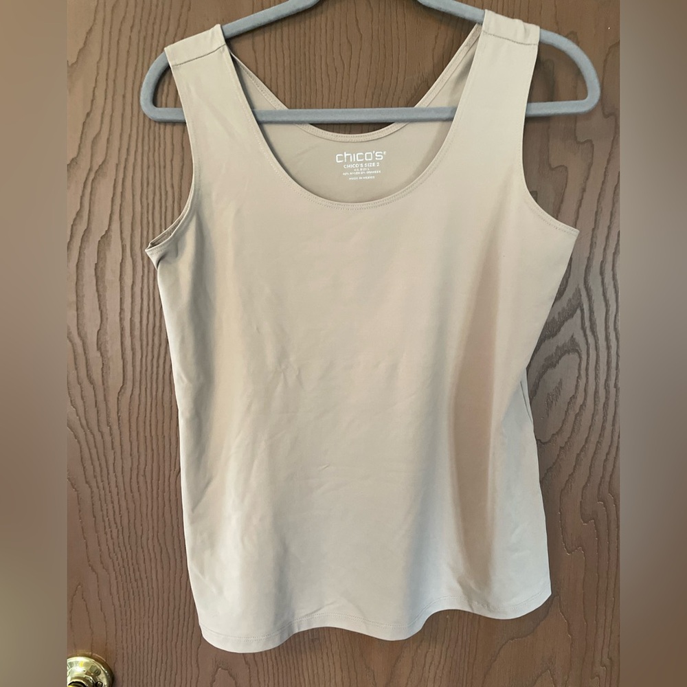 Chico's microfiber tank- beige, standard size L, Chico's size 2